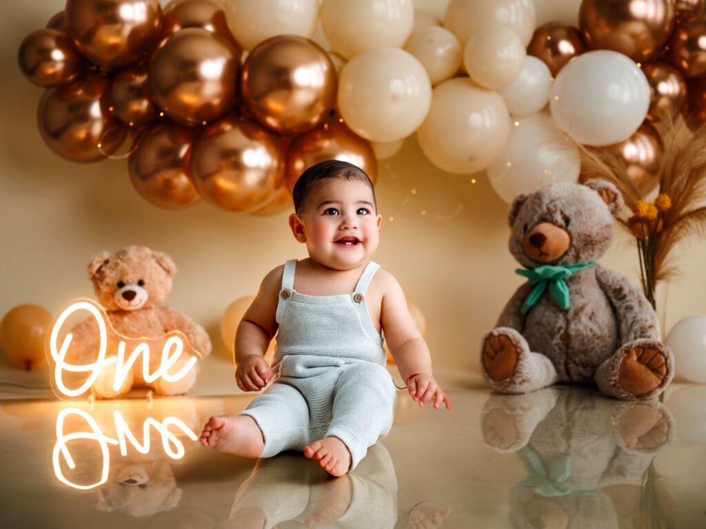 Baby Cake Smash session in Beech Grove home studio - Cinematic Fine Art Photography by Gabby Aguirre