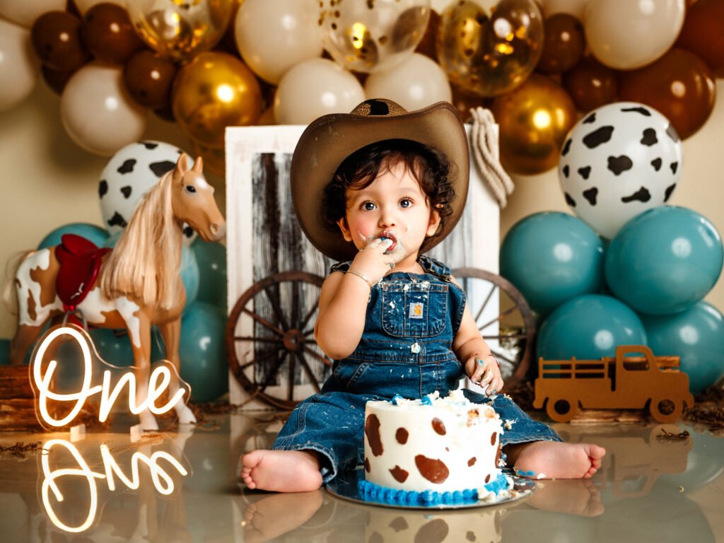 Professional Cake Smash Studio Photography Indianapolis Fine Art Style